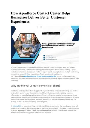 How Agentforce Contact Center Helps Businesses Deliver Better Customer Experiences