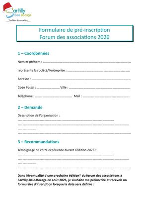Formulaire Pré Inscription Fda 2026