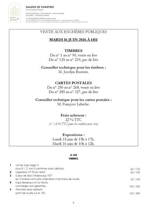 16/06/2026 - Chartres - Timbres Et Cartes Postales