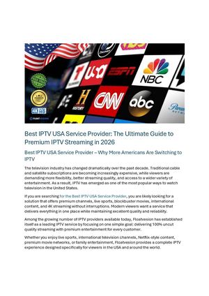 Best IPTV USA Service Provider: The Ultimate Guide to Premium IPTV Streaming in 2026
