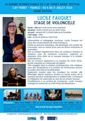 Lucile Fauquet - Académie d'été du Cap Ferret Music Festival 2026