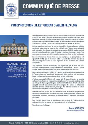 Vidéoprotection : Il est urgent d'aller plus loin