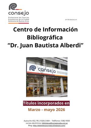 Novedades Bibliográficas 2/26