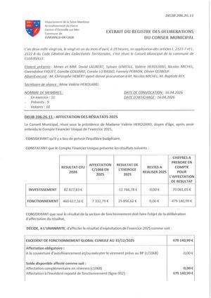 206 26 11 Affectation Du Résultat 2025