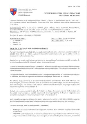 206 26 13 Droit à La Formation Des éLus