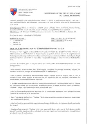 206 26 18 Désignation Des Référents Déontologues Des éLus