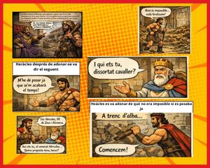 Yellow And Blue Bright Colourful Illustrative Superhero Comic Strip