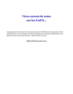 Vieux Carnets De Notes Sur Les Fadh