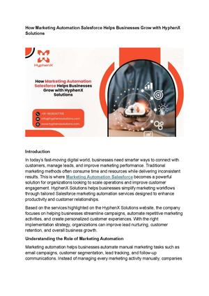 Marketing Automation Salesforce​