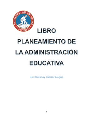 Libro Pedagógico Planeamiento De La Administración Educativa
