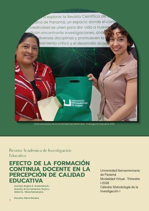 Impacto De La Formación Docente En Percepción Estudiantil Uiba Panamá