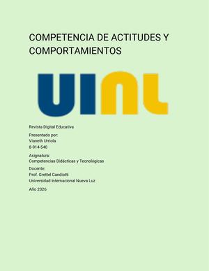 Revista Digital Competencia De Actitudes Y Comportamientos Pdf
