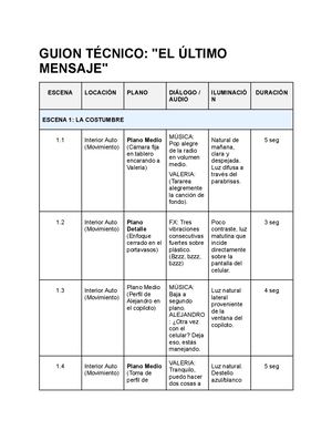 Guión Técnico Actualizado