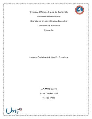 Proyecto Final De Administración Financiera