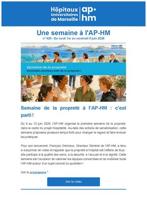 Newsletter Numéro 420 - Une semaine à l'AP-HM - semaine n°23 - 2026