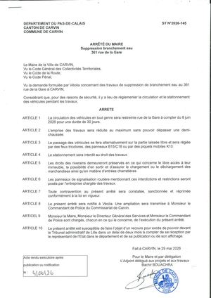 TRAVAUX DE SUPPRESSION BRANCHEMENT EAU - 361 RUE DE LA GARE