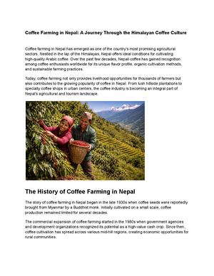 Coffee Farming In Nepal A Journey Through The Himalayan Coffee Culture