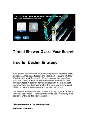 Tinted Shower Glass, Your Secret Interior Design Strategy