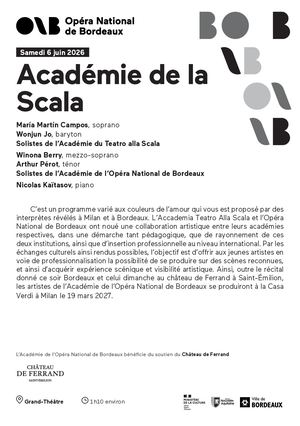 Académie de la Scala samedi 6 juin 2026