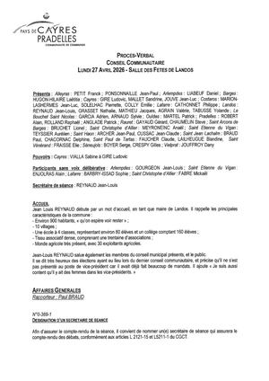 PV du conseil communautaire du 27 04 2026