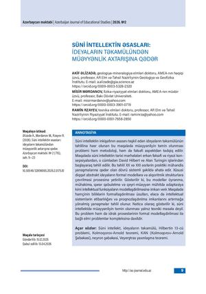 SÜNİ İNTELLEKTİN ƏSASLARI: İDEYALARIN TƏKAMÜLÜNDƏN MÜƏYYƏNLİK AXTARIŞINA QƏDƏR / FOUNDATIONS OF ARTIFICIAL INTELLIGENCE: FROM THE EVOLUTION OF IDEAS TO THE PURSUIT OF CERTAINTY