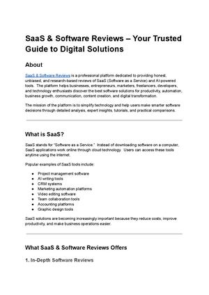Saa S & Software Reviews Pdf