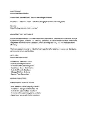 Warehouse Mezzanine Floor Solutions & Industrial Storage Guide Australia