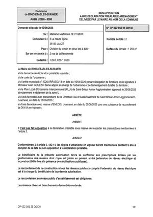 DP 26 Q 0130 - Arrêté