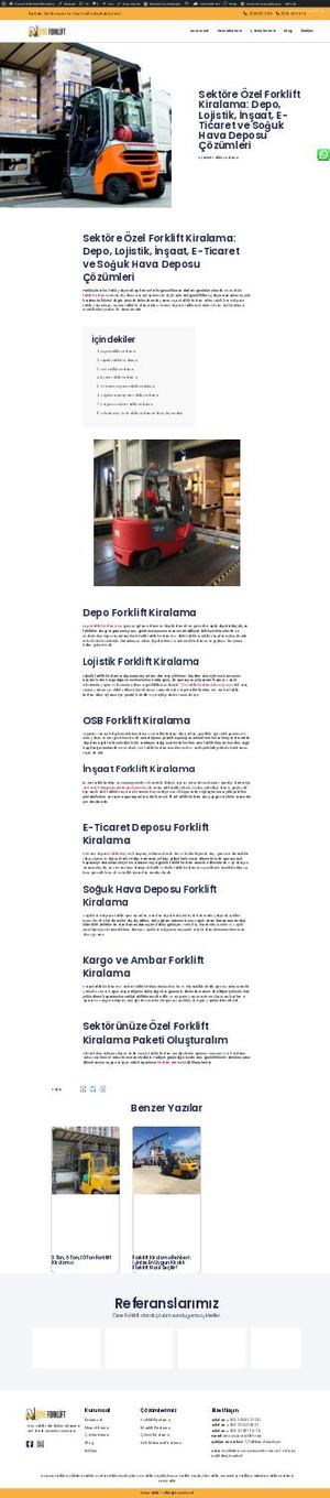 Sektöre ÖZel Forklift Kiralama Depo, Lojistik, İNşaat, E Ticaret Ve Soğuk Hava Deposu ÇöZümleri ÖZne Forklift, Manlift Kiralama