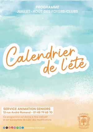Programme des Foyers Clubs - Juillet Août 2026