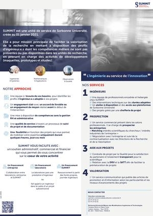 Présentation de SUMMIT pour les chercheurs