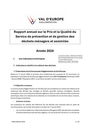 RAPPORT SUR LE PRIX ET LA QUALITÉ DU SERVICE RPQS 2024