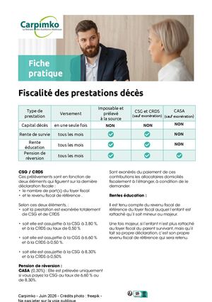 Fiscalité Des Prestations Décès Juin 2026