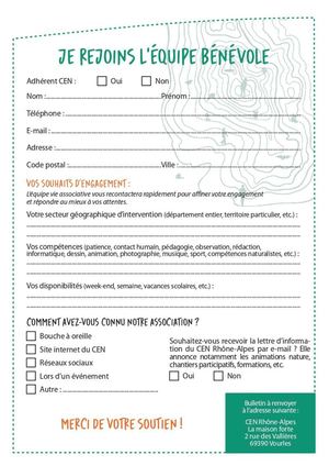 Bulletin Benevolat