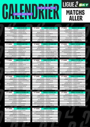 Ligue 2 calendrier 2026-2027