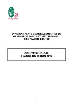 Rapport de présentation Comité syndical du 30 juin 2026