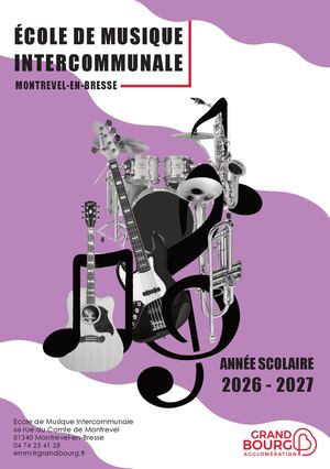 Plaquette école de musique à Montrevel-en-Bresse