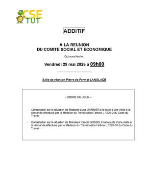 04. CSE -  29052026 - Additif Ordre Du Jour