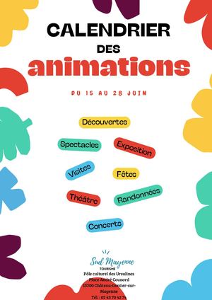 Calendrier Des Animations Du 15 Au 28 Juin 2026
