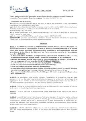 Arrêtés 10 06 26
