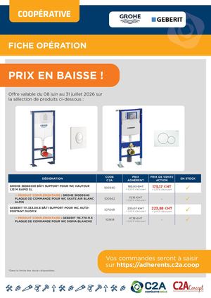 PRIX EN BAISSE - Bâti-support GEBERIT, GROHE