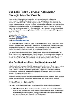Business Ready Old Gmail Accounts A Strategic Asset For Growth