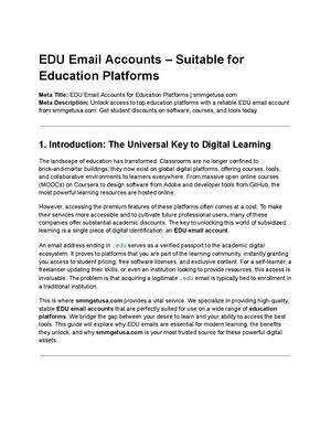 Edu Email Accounts – Suitable For Education Platforms