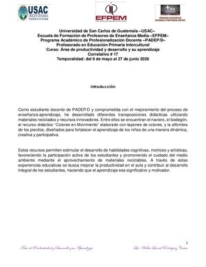 Transposición Didáctica Productividad Y Desarrollo