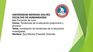 Guia 15 Tendencias De La Educación Primaria Y Preprimaria