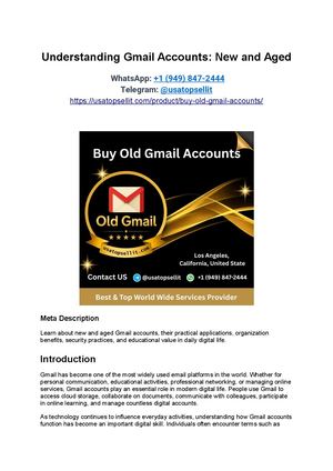Verified Pva Gmail Accounts At Affordable Prices
