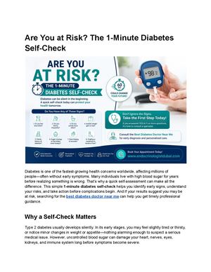 Are You at Risk? The 1-Minute Diabetes Self-Check