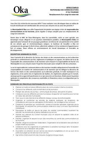 2026-06-10- Responsable Des Communications Et Du Tourisme