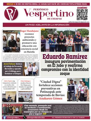 Periodico El Vespertino De Chiapas 10 Junio