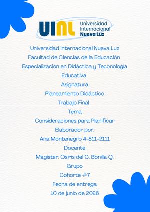 Planeamiento Didáctico Protafolio